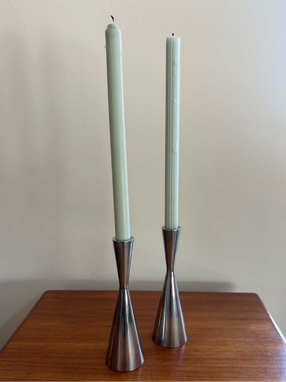 IKEA | VINTAGE 1990s ERIKA PEKKARI CANDLE HOLDERS SET OF 2| STAINLESS STEEL